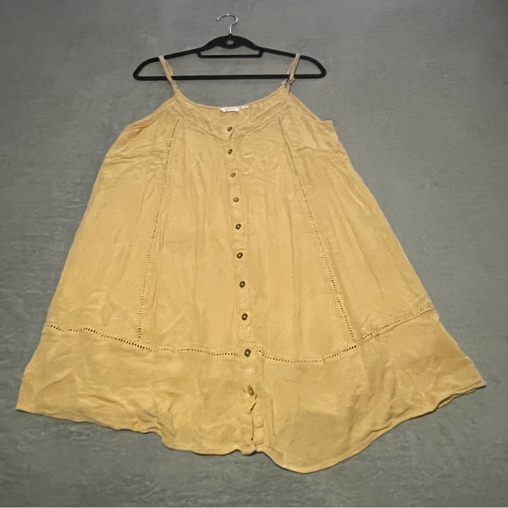 Koy Resort Miami button up mini dress size large in golden